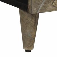 Salontafel 80x50x40 cm massief mangohout lichtgrijs - thumbnail