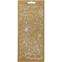 Creativ Company Stickers, unicorn, vel 10x23 cm, goud, 1 vel - thumbnail