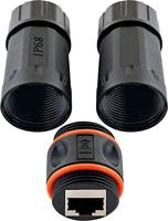 Schwaiger RJ45-koppeling Netwerk Adapter CAT 6A [1x RJ45-bus 8p8c - 1x RJ45-bus 8p8c] Zwart - thumbnail