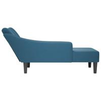 Chaise longue met rechterarmleuning fluweel blauw - thumbnail