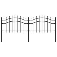 Tuinhek met spijlpunten 115 cm gepoedercoat staal zwart - thumbnail