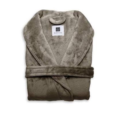 Zo Home Flanel Fleece Badjas Cara - steeple taupe - S