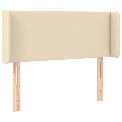 Hoofdbord met randen 103x16x78/88 cm stof crèmekleurig