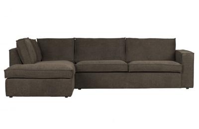 WOOOD Hoekbank 'Freddie' Links, Melange, kleur Bruin