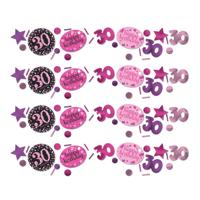 Amscan Confetti 30 jaar roze 34 g | 48 stuks - thumbnail