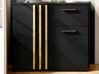 Commode GONZOLA 2 deuren 1 lade zwart - thumbnail