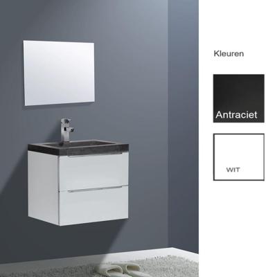 Badkamermeubelset Sanilux Senza Stone 60x47x50 cm Hoogglans Antraciet