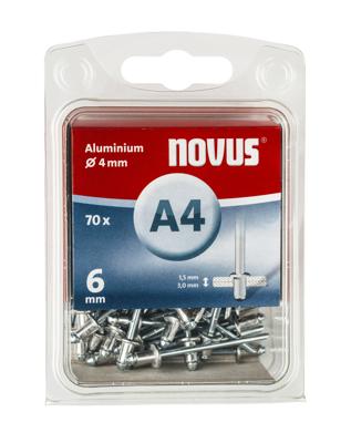 Novus Blindklinknagel A4 X 6mm | Alu SB | 70 stuks - 045-0031 045-0031 Novus Blindklinknagel A4 X 6mm | Alu SB | 70 stuks - 045-0031 045-0031