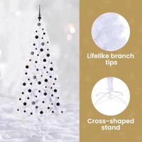 Kunstkerstboom met 300 LED Wit 240 cm PVC en staal - thumbnail