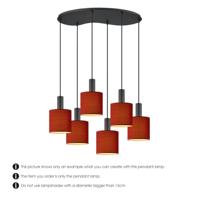Metaal kroonluchter - Industrie hanglamp - Zwart - Met 6 pcs lampvoeten - Ontworpen voor Eetkamer en Slaapkamer - 60 x 25.8 x 117.5cm - set met E27 Lamphouder - voor Lampenkap met Doorsnede max 15cm - Gloeilamp Niet Inbegrepen - thumbnail