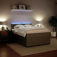 Boxspring met matras fluweel lichtgrijs 160x200 cm - thumbnail