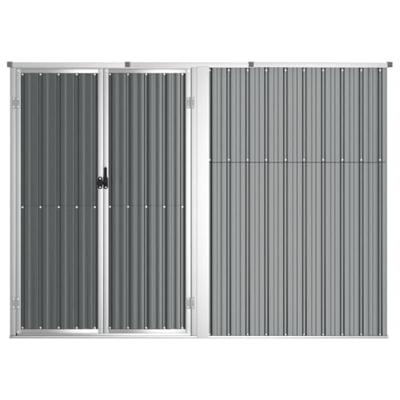 Tuinschuur 225x89x161 cm gegalvaniseerd staal grijs