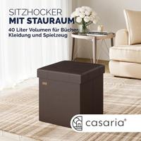 Opvouwbare poef met opslag bruin - thumbnail