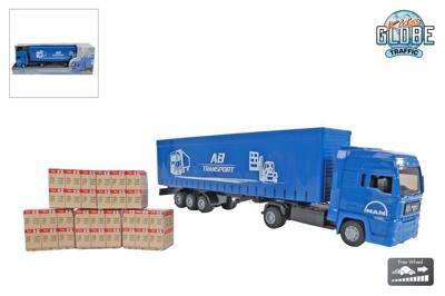 Kids Globe man vrachtwagen met oplegger, 30cm