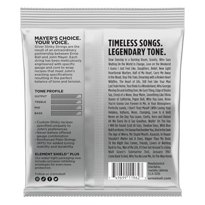 Ernie Ball 2218 John Mayer Signature Silver Slinky snarenset voor elektrische gitaar (10.5 - 47)