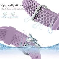 Bandje met gaatjes - Lichtpaars - Geschikt voor Apple Watch 44mm / 45mm / 46mm / 49mm - thumbnail