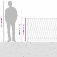 VidaXL Afrasteringspaal groen 10 x 1 m (50 mm gaas) staal en pvc - thumbnail