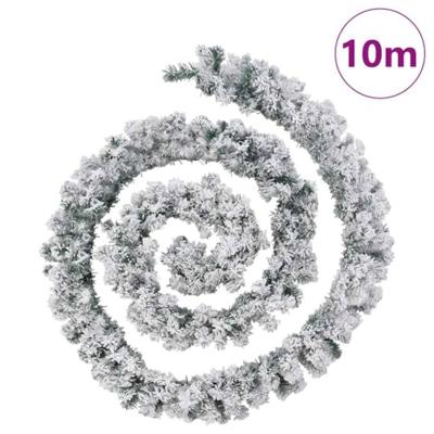 VidaXL Kerstslinger met led-verlichting 10 m pvc groen