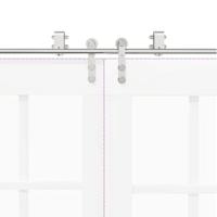 Schuifdeur onderdelenset 200 cm roestvrij staal zilverkleurig - thumbnail