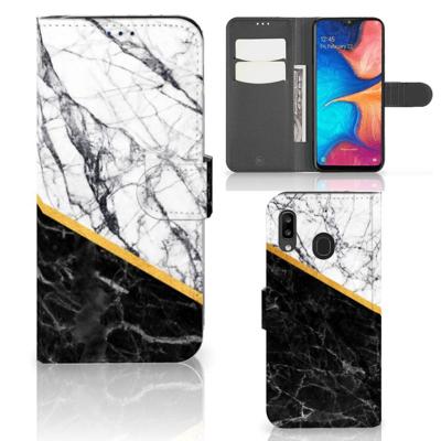 Samsung Galaxy A30 | Bookcase | Marmer Wit Zwart - Origineel Cadeau Man