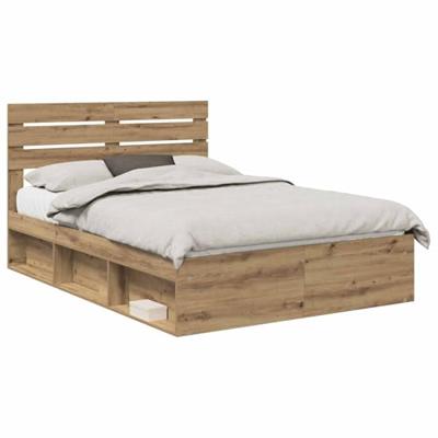 Bedframe Ambachtelijk eiken 160 x 200 cm Massief grenenhout