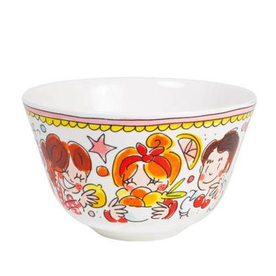 Blond Amsterdam kom aardewerk roze rand 14x9cm multi