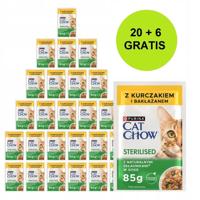 PURINA Cat Chow Sterilised with chicken and eggplant in sauce - nat kattenvoer - 26x85g (20 + 6 GRATIS) - thumbnail