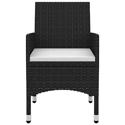 5-delige Tuinset met kussens poly rattan en glas