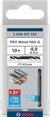 Bosch Accessoires Dubbele eindboor 4,9 x 17 x 62 mm 10st - 2608597593 - thumbnail