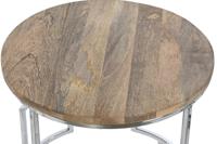 Set van 3 tafels Home ESPRIT Bruin Zilverkleurig Natuurlijk Staal Mangohout 49,5 x 49,5 x 62 cm - thumbnail