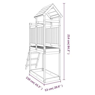 VidaXL Speelhuis 53x110x214 cm geïmpregneerd grenenhout