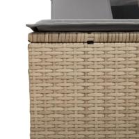Ligbed 2-persoons luifel en kussens poly rattan gemengd beige - thumbnail