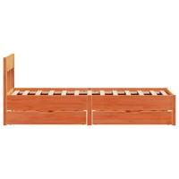 Bedframe zonder matras massief grenenhout wasbruin 90x200 cm - thumbnail