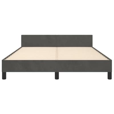 Bedframe zonder matras 140x190 cm fluweel donkergrijs