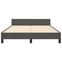 Bedframe met hoofdeinde fluweel donkergrijs 140x190 cm - thumbnail