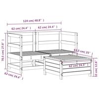 3-delige Loungeset massief douglas vurenhout - thumbnail
