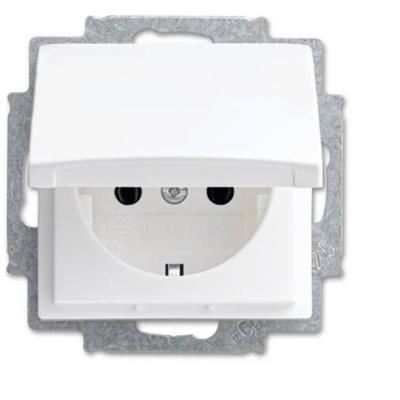 Busch-jaeger stopcontact met randaarde en KB inbouw 1-voudig SI-B 20-eukr-914