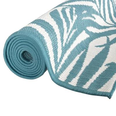 VidaXL Buitenkleed omkeerbaar 80x250 cm aqua en wit