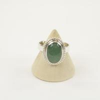 Zilveren Ring met Aventurijn Maat 18 Model 1- Verstelbaar (Sterling Zilver 925) - thumbnail