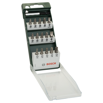 Bosch Accessories 2609255977 Bitset 16-delig Plat, Kruiskop Phillips, Kruiskop Pozidriv, Binnen-zesrond (TX)
