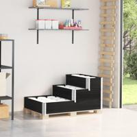 VidaXL Verhoogde plantenbak 3-laags 120x80 cm massief grenenhout zwart - thumbnail