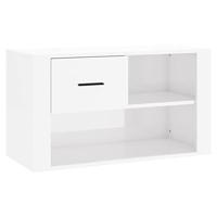 VidaXL Schoenenkast 80x35x45 cm bewerkt hout hoogglans wit - thumbnail
