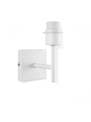 Wandlamp Mati voor lampenkap, 10-10-18cm, Wit, Wandlamp gemaakt-van, Metaal, geschikt-voor-E27-LED-lichtbron, voor-lampenkap-met-doorsnede-max., 20cm