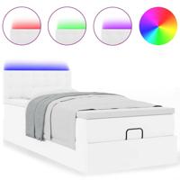 Ottoman bed met matrassen en LED's 80x200cm kunstleer - thumbnail