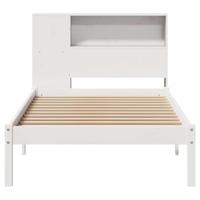 Bed met boekenkast zonder matras grenenhout wit 90x190 cm - thumbnail