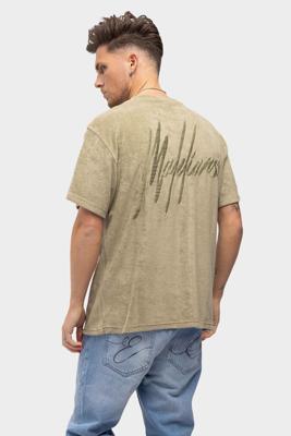 Malelions Signature Towelling T-Shirt Heren Groen - Maat S - Kleur: Bruin | Soccerfanshop