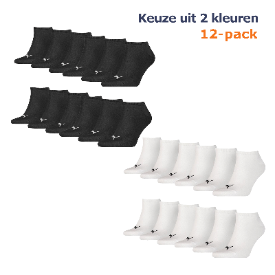 Puma Sneakersokken Plain 12-pack Zwart-39/42