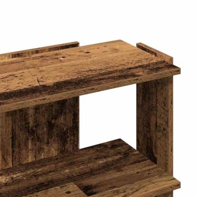 Boekenkast 3-laags 60x30x60 cm bewerkt hout oud houtkleur