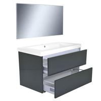 Vision meubelset (incl. spiegel) 80 cm hoogglans grijs - thumbnail