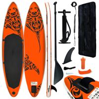 VidaXL Stand up paddleboardset opblaasbaar 366x76x15 cm oranje - thumbnail
